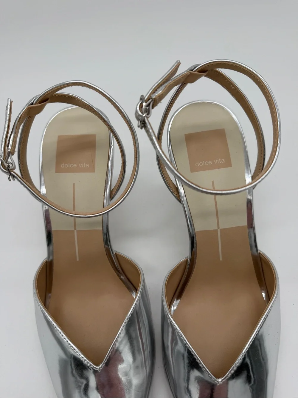 Dolce Vita Karmen Pumps Silver Ankle Strap Womens - 7M